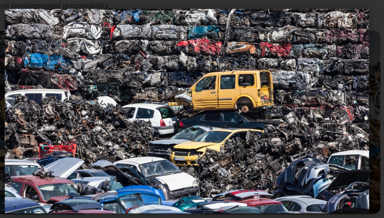 car junks in dumpster